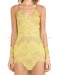 For Love & Lemons Antigua Mini Dress In Chartreuse